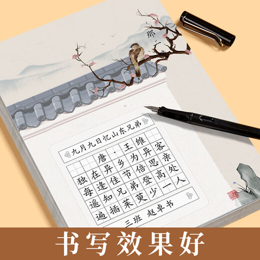 Liupintang hard-pen calligraphy work paper special paper for calligraphy practice for primary school students daily practice a4 competition special field square pen practice calligraphy ancient poetry seven words