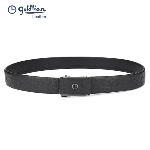 Goldlion Men's Belt First Layer Cowhide Automatic Buckle Belt Fashionable Business Trouser Belt Gift Box New Year's Gift