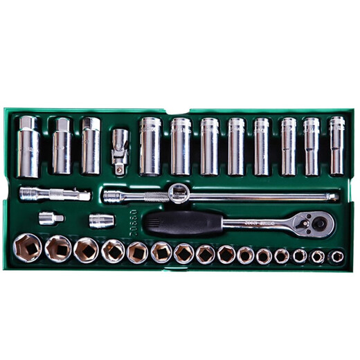 SATA Zhongfei Auto Repair Tool Holder Set 33-piece 10mm Socket Quick Ratchet Wrench Comprehensive Set 09902 0990 09902/33-piece Zhongfei Series Tool Holder Set
