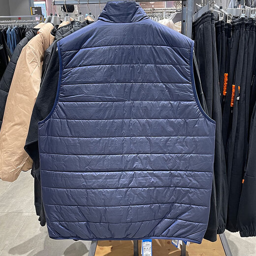 Adidas clover cotton vest Herbst und Winter neuer Standkragen Wind Sport tragen warme Baumwollkleidung lässige ärmellose Jacke HL9216 Blau XS
