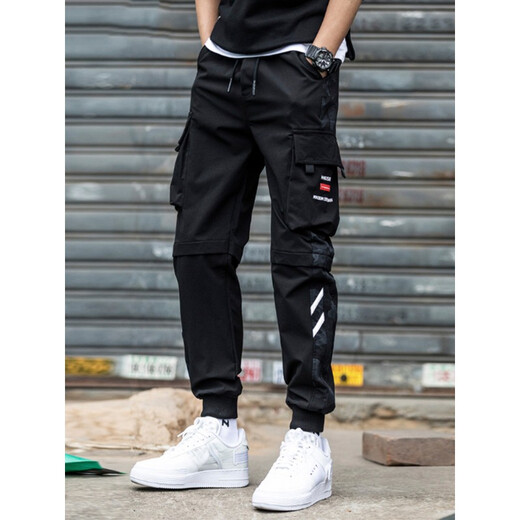Zuoyoupin Fonctional Work Pantals Men's Trendy Brand Automne et hiver lâche pantalon à liaison droite pantalon sportif pantalon décontracté Men 719 Black XL (poids recommandé 115-130 Jin [Jin est égal à 0,5 kg]))