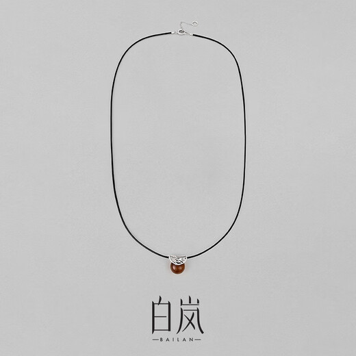 Bailan Butterfly Wing Necklace Women's Amber Wax Rope Clavicle Chain Light Luxury Retro Style Exquisite Jewelry Birthday Gift for Wife Dark Dark