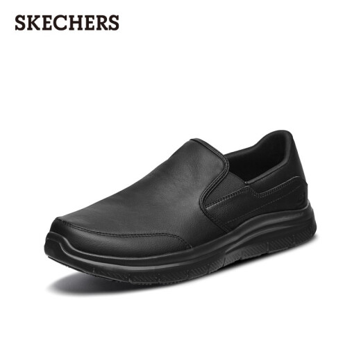Skechers men's business casual shoes autumn fashion outdoor suits versatile formal shoes men's black 77071 black/BLK41.5