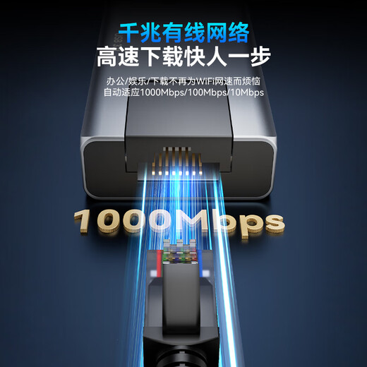 阿卡西斯（ACASIS）Type-C扩展坞HDMI拓展坞DP拓展坞hub分线器显示器8K雷电4千兆网络2K240Hz三屏异显快充DS-9904 浅灰色