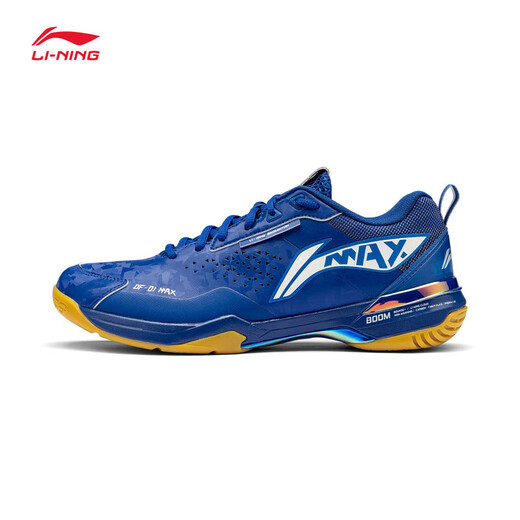 Li Ning Badminton Shoes Blade MAX City Version New Mandarin Duck Color Men's and Women's Technology Shock Absorbing Breathable Sports Shoes Dream Blue/Red Flame Red-2AYAU005 Standard Last 39 (240mm)