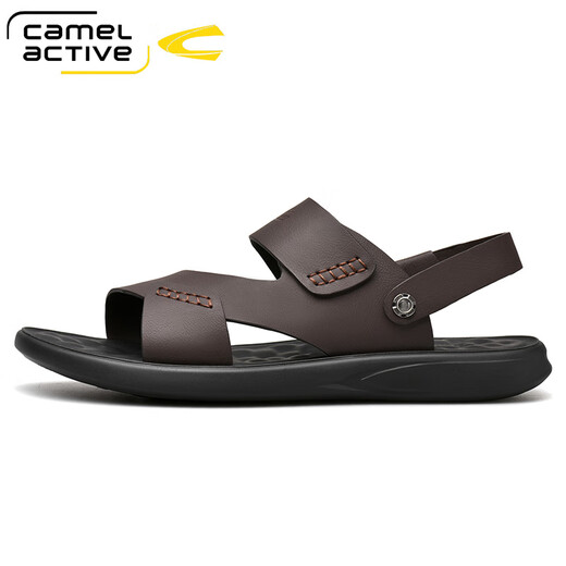 
Camel dynamic sandals men's toe layer cowhide two-wear beach shoes men's outdoor fashion men's shoes summer new product trendy stream shoes men 698 brown 40 standard leather shoe size