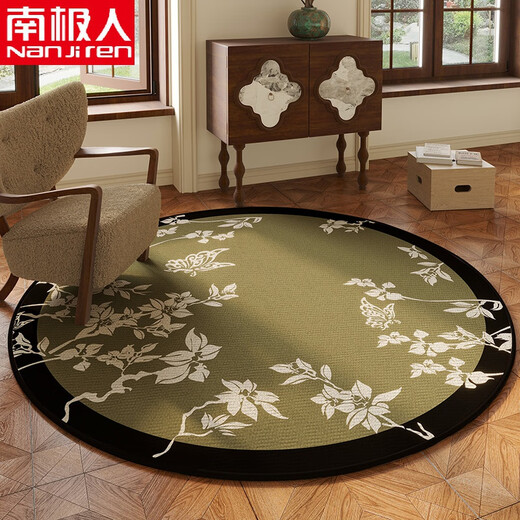 CLCEY圆形地毯中古风感家用客厅摇椅垫书房转椅卧室复古梳妆台地毯 TB- TB-1283 直径200CM