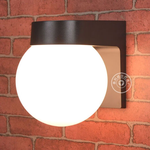 Yaotian Outdoor Waterproof and Sunproof LED Ball Wall Lamp Simple Modern Balcony Aisle Staircase Exterior Wall Creative Ball Wall Lamp White Base Transparent Striped Ball +30W LED Bulb Warm Light