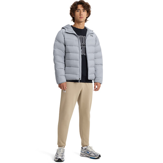 UNDERARMOUR UA Core Down Men's Hooded Training Sports Short Duck Down Jacket 6001970 Modern Gray 011 XL