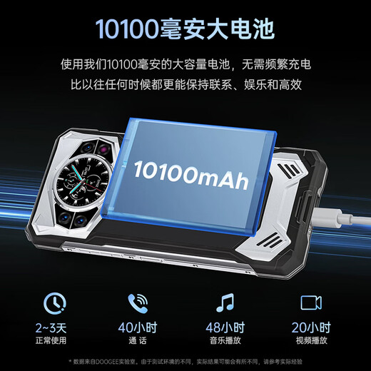 DOOGEE Doug S200 series rugged three-proof mobile phone 5G night vision 100 million pixel Android smart large battery ultra-long standby S200 mecha silver 12/32+256G (domestic version) official standard configuration