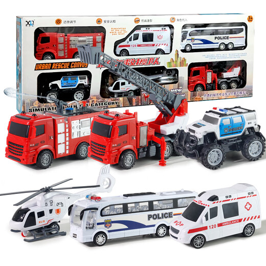 Aibilu Kinder Spielzeugauto Feuerwehrwagen Feuerwehrwagen Polizei für Autoanzug Auto Model Junge Geburtstagsgeschenk