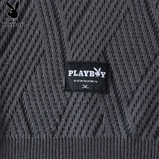 花花公子（PLAYBOY）毛衣男冬季针织衫男士外套男装线衣休闲打底衫 深灰 XL 