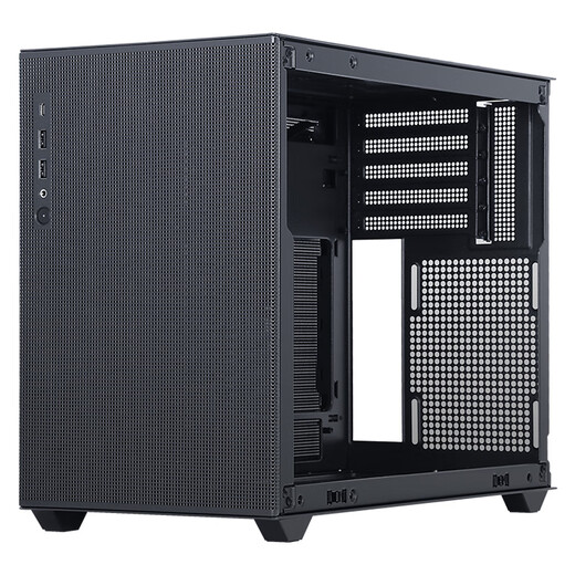 先马（SAMA）趣造2air黑色 游戏办公桌面主机小机箱 四面网孔散热/易拆结构/支持matx主板ATX电源/标配Type-C