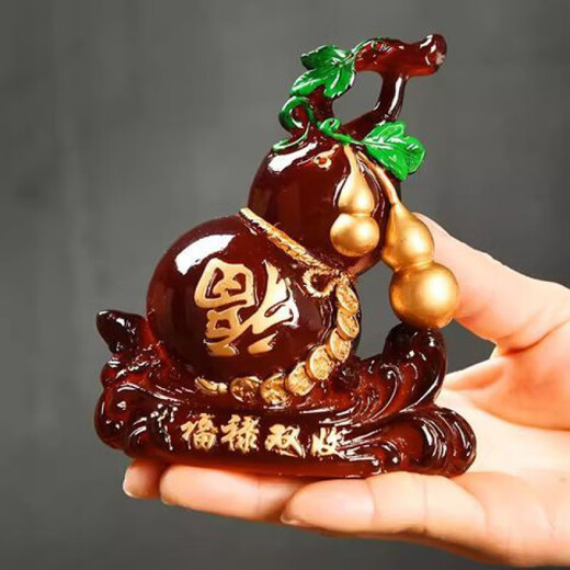 Enshousu color-changing tea pet ornaments Fulu double harvest boutique can raise creative gourd tea table tea play accessories decorative furnishings Fulu double harvest (turning red)