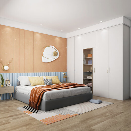 Sophia Customized Wardrobe Whole House Home Customized Integral Wardrobe Customized Sliding Door Bedroom Furniture Customized Gold (Specific price is based on the design plan, please contact customer service for details)