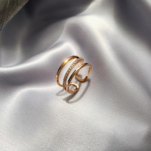 Anillo de plata esterlina de múltiples capas yaoyizun para mujeres Regalo de San Valentín Día de San Valentín REGALO DE CUMPLEAÑOS DE CUMPLEAÑOS DE CUMPLEABA DE LUMIO DE LUXURO (Apertura óptica) (Tarjeta de felicitación escrita)