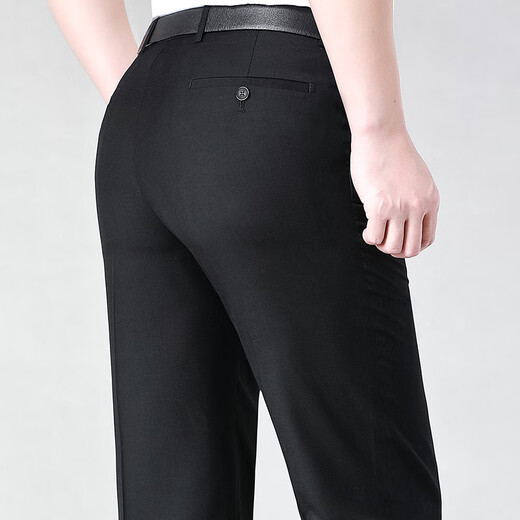 Pantalones de alta gama Charides Summer del verano delgado de la piel delgado cero de los hombres ropa de negocio formal de la piel y respirable Líder casual del trabajo del trabajo Men 983 gris claro [Versión suelta plisada] 32 2 pies 5