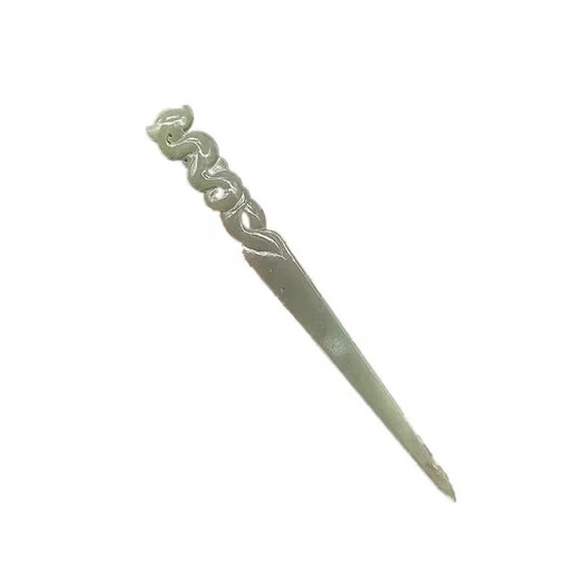 Meng Junchen, Hetian Jade Sword, hairpin, jade hairpin, dragon head hairpin, Chen Ping'an's same style hair accessories, ancient style Hanfu headdress, jade hairpin with engraving