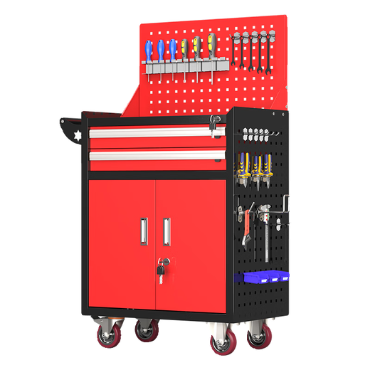 Huili multifunctional mobile tool cabinet workshop repair industrial grade storage tool box car tool cart trolley 3 pumps black