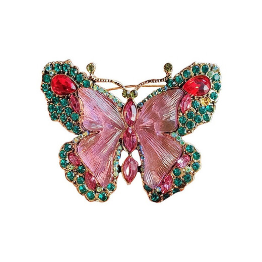 QUAMER Heavy Industry Crystal Big Butterfly Brooch Fashion Animal Insect Women's Brooch Second-hand High XZ0495-1
