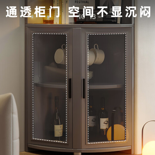 Cangle d'armoire de ranget de rangement nordique armoire de coin nordique chambre d'angle de coin rangement de coin armoire de rangement de rangement de rangement porte 12050cm-helen gris