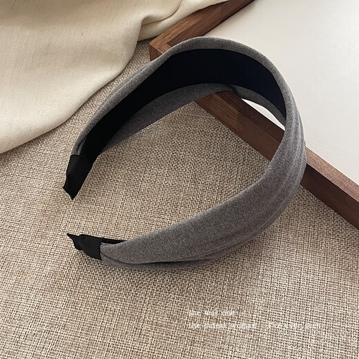 Morning Star Autumn and Winter Simple Suede High Skull Headband Women's New Fashion Versatile Hairpin Hair Bundle Special Headgear for Face Wash Gray One