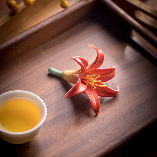 Miaolian Tianxiang Chinese-style handmade Dehua ceramic tea clip holder for pot and pen holder tea room desktop decoration pen holder tea ceremony accessories A06-095A Forget-worn grass tea clip holder