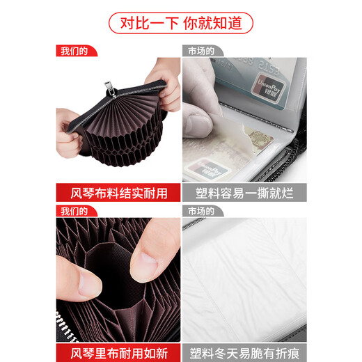 Feiying Castle Genauer Lederkartenbeutel für Männer Anti-Demagnetisierung Multifunktionaler Kopfschicht Cowide Fashion Visitenkarte Inhaber Casual Bank Card Wallet Lizenz Leder-Hülle Zertifikat Schwarz Schwarz Schwarz