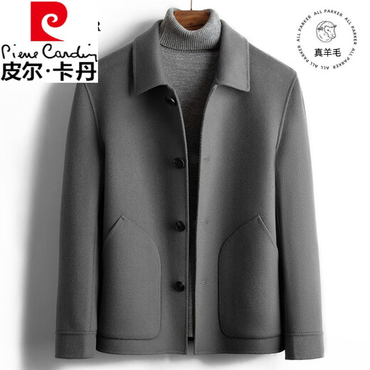Pier Cardin handmade double-sided wool men's wool coat short cashmere-free jacket woolen coat business casual autumn and winter new style camel 8873-D insert bag XL