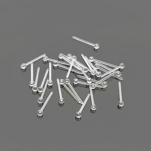 Beautiful ear sticks with ear plugs, resin earrings suitable for women with pierced ears, transparent invisible anti-blocking needles for students, no need to remove them while sleeping, 60 peas, transparent + ear plugs