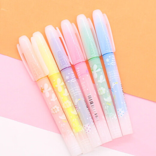 Marcador de lápiz de pluma de los estudiantes de Hobby Highlighter Marcador de lápiz de lápiz Pen Pen 6191 Xiangxiang Highlighter Pink 12 PCS/Box