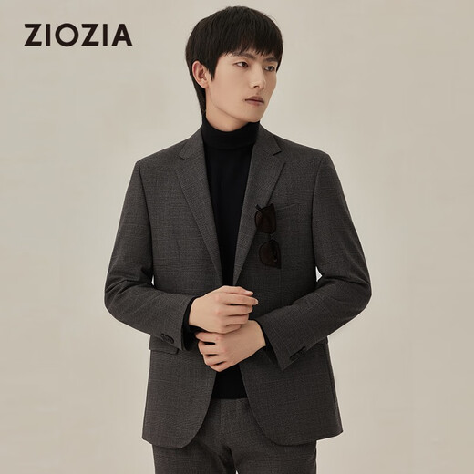 Ziozia [unter Jiumuwang] Anzug Herrenjacke Business Spring- und Herbst -Jugendhochzeitswolle Anzug ZSBC3X03T Brown 100/175/96a