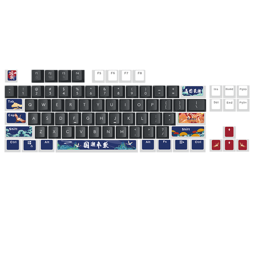 罗技（Logitech） K845 字透PBT彩虹键帽/口红佳人/朋克/国潮/小刘鸭键帽 K835/K845国潮键帽