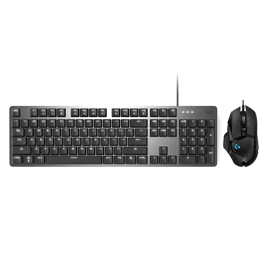 罗技（Logitech）K845机械键盘械键轴有线机械键盘电竞游戏T台式外接笔记本电脑 104键全尺寸单光商用款G102套装 K845-龙华轴-茶轴+G502主宰