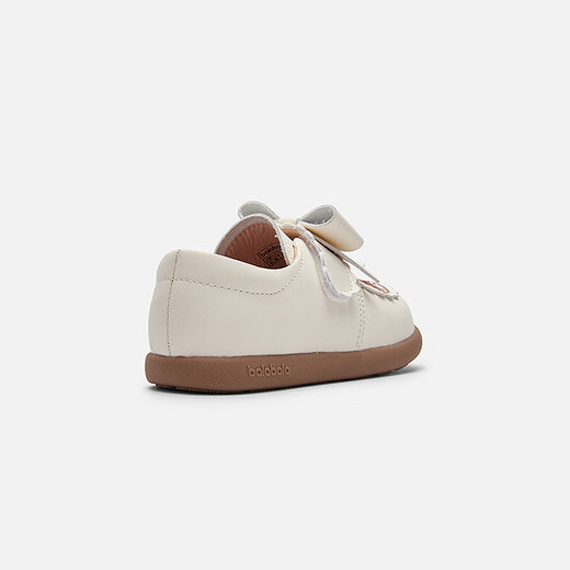 Balabala Baby Princess Shoes Girls' Shoes Anti-Slip Baby Shoes 2025 Spring and Autumn New Shoes Cute Bear Cute Off-White 10301 Size 26 (Foot Length 15.4-16/Inner Length 16.9)