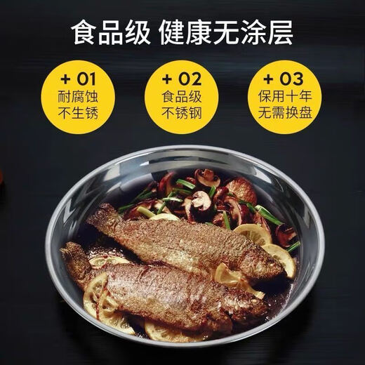 Shengxinhua iron basin round stainless steel round dish dish deep plate shallow plate flat bottom stir-fry dish dish meal dish rice thickened 26CM-5 plates
