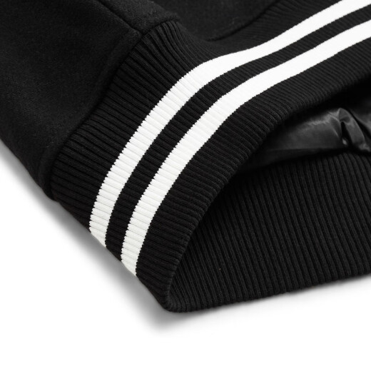 gxg.jeans男装 2024年冬季新款灰色绵羊毛棒球服毛呢夹克外套男 黑色 L 175