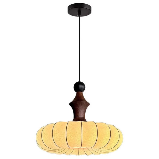 Tiffania Retro Französisch Schlafzimmer Stoff Kronleuchter Muster Chinesische Restaurantbar Tainanyang Romantic Room Hauptlampe AY9898-50 cm Drei-Farben-LED (Walnussfarbe)