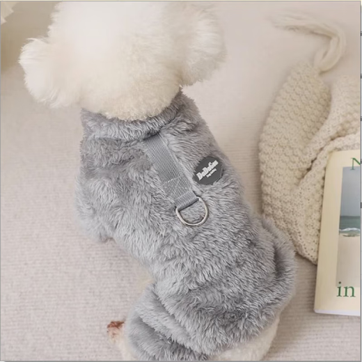 Amor dog clothes can pull four-legged clothes in autumn new Teddy Bichon Pomeranian small dog pet winter overalls gray traction XL [recommended 10-13 Jin [Jin equals 0.5 kg]]