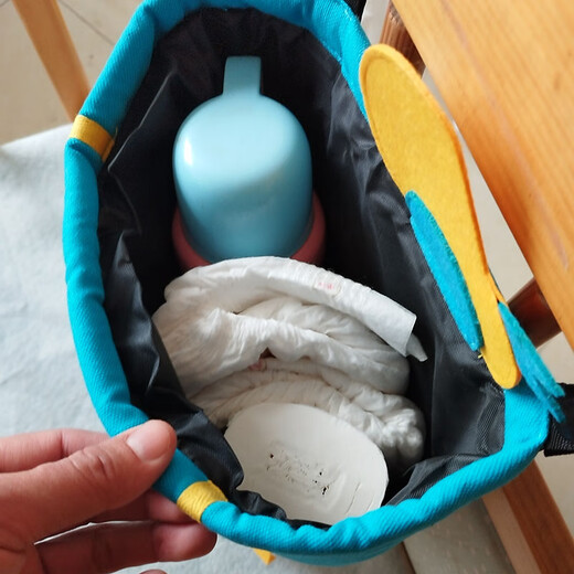 Huili Children's Bed Fence Cute Cartoon Hanging Storage Bag Thickened Fabric Diaper Hanging Pocket Diaper Diaper Bag Black and White Zebra Suitable for crossbars with a circumference of less than 23 26*13*23cm