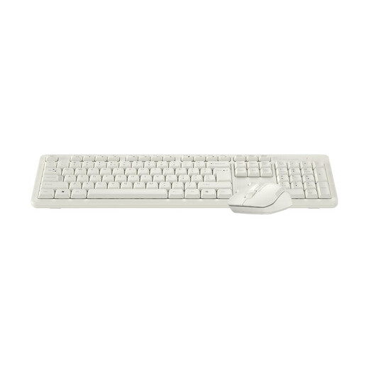 Double Feiyan (A4TECH) FG2000 Wireless Keyboard Set Mute Light Sound Office and Home Mouse Keyboard Set Light Sound Fashion Business Ultra-Thin Waterproof FN FG2000 (Beige White) Set