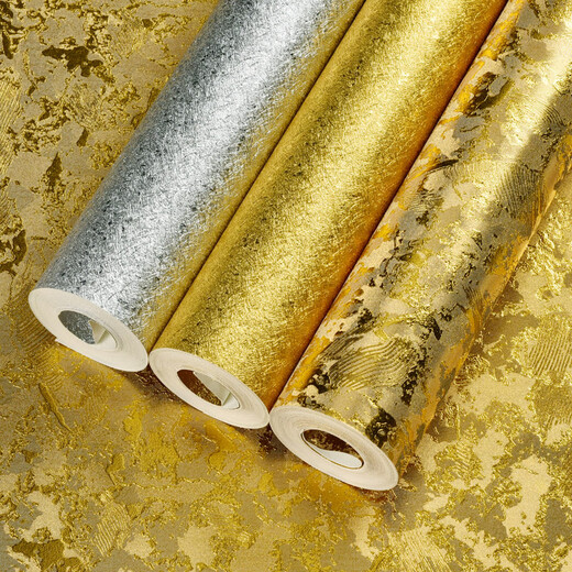 
XMSJDYQT Custom Gold Foil Wallpaper Sticker Decorative Paint Gold Gold Yellow Silver Brushed Ceiling Ceiling Wall Gold Foil Cloud F17152 Highlight Thickened Edition 0.