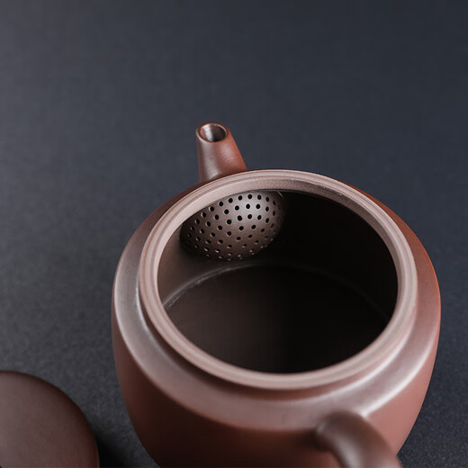 Junru purple clay pot 150ml Han tile teapot single person teapot purple clay pure handmade small teapot Chinese household Kung Fu tea set purple clay purple clay Han tile pot 150ml