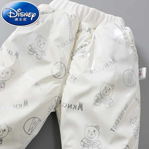 Disney baby winter new children's two-piece down jacket girls winter clothing cartoon baby plus velvet thick warm jacket D glossy cotton suit doll bear white 90