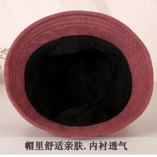 UKCF old lady hat summer thin middle-aged women's hat spring and autumn cloth hat mom basin hat elderly fisherman hat casual old man hat grandma sun hat leather red 55-58cm adjustable