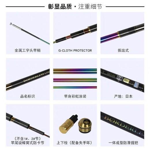 SHIMANO 18 BORDERLESS GLP LIMITED Rainbow Version Giant Rod Big Rod 7.2m Made in Japan (Rainbow Version)