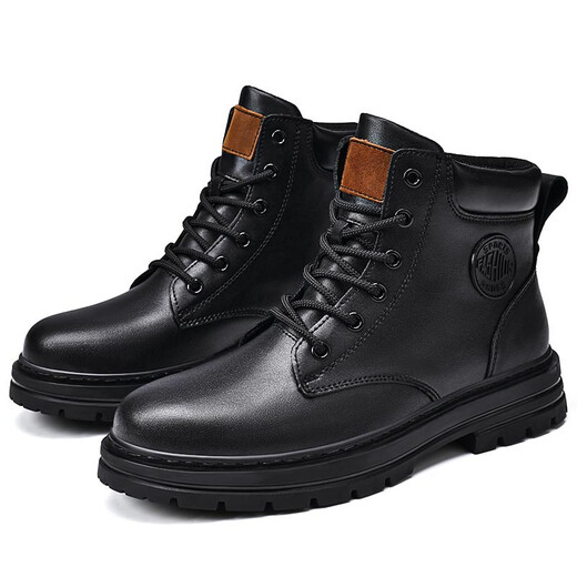 Western Region Camel Extra Large Size Martin Boots Men's Genuine Leather 46 Plus Fat Plus Larger 47 Plus Fleece Cotton Shoes 48 Working Boots 49 High Top Men's Shoes 50 Black 706 Four Seasons Model 48
