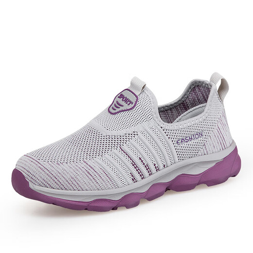 Chaussures plus âgées Chaussures pour femmes Été larges de gros pieds pour les chaussures de mère respirant les chaussures de marche décontractées de la semelle douce non glissante et de maille de maille.