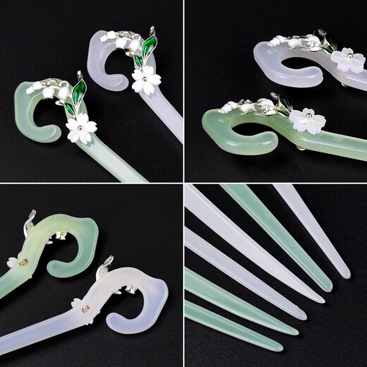 Flying flower plate hairpin, ancient style hairpin, step shake hairpin, modern daily wear cheongsam, Hanfu hairpin, hairpin, birthday gift, blue 2 pieces, 1 piece set