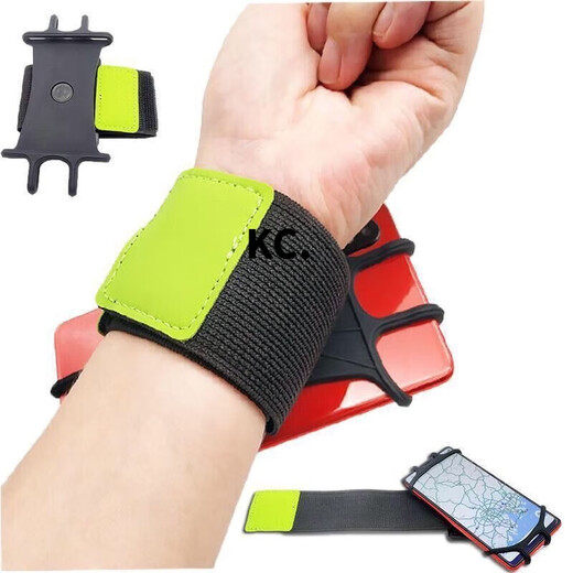 Kaooseen driver's mobile phone holder wrist new Internet celebrity sports outdoor armband arm bag wristband elastic rotating men and women new black 1 pack